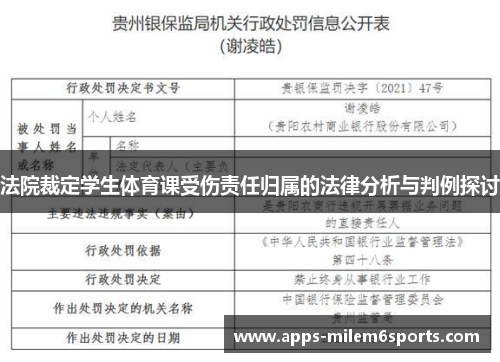 法院裁定学生体育课受伤责任归属的法律分析与判例探讨
